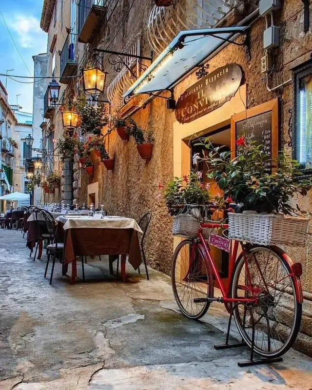 Charming alley with outdoor dining