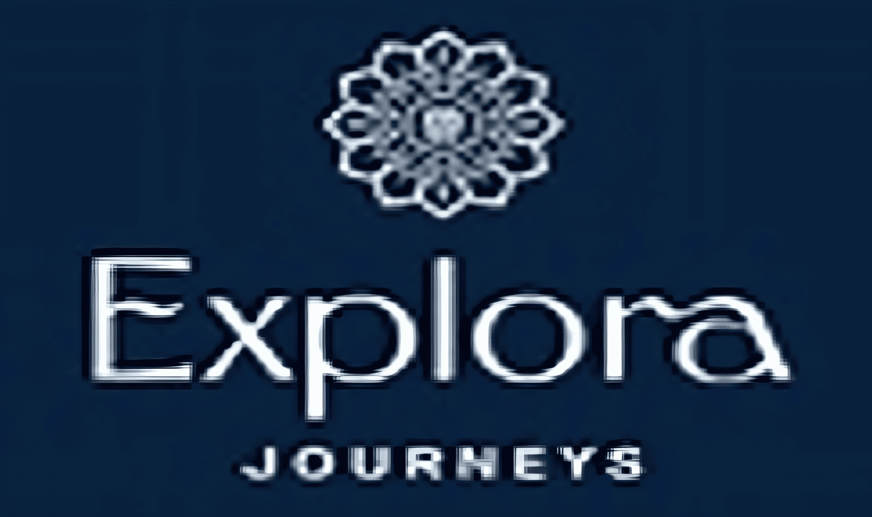 Explora Journeys logo with ornate circular emblem