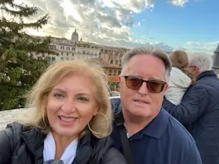 Outdoor selfie with scenic view